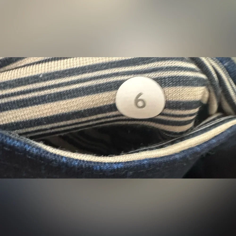 Lululemon‎ Wunder Under Crop II Full-On Luon Exploded Sashico Inkwell Blue Sz 6
